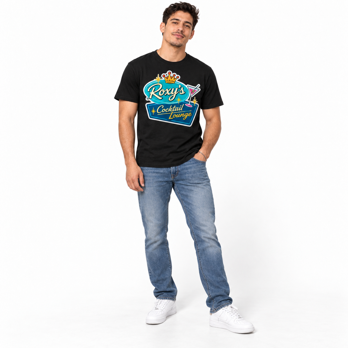 Retro Cocktail Lounge Neon Sign Men's Graphic T-Shirt