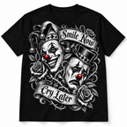 Smile Now Cry Later Clown Tattoo Art Men's Graphic T-Shirt