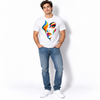 Colorful Abstract Woman Face Modern Art Graphic Men's T-Shirt
