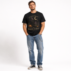 The Magic Is Real Black Cat Witch Halloween Gothic Graphic Men's T-Shirt