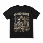 Waiting on Parts Skeleton Mechanic Car Garage Funny Men's Graphic T-Shirt