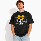 Teacher Life Graphic T-Shirt Cow Print Pencil Bow Tee for Men