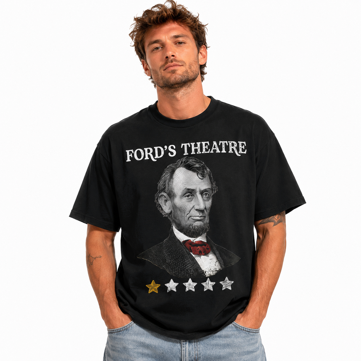 Vintage Ford's Theatre Graphic T-Shirt Funny Historical Tee for Men