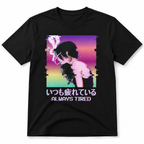 Always Tired Anime Aesthetic Graphic T-Shirt Vaporwave Japanese Tee for Men