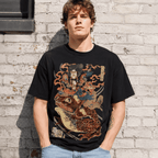 Vintage Samurai Riding Giant Toad Graphic T-Shirt Japanese Art Tee