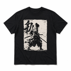Samurai Warrior Sword Graphic T-Shirt Japanese Calligraphy Streetwear Tee