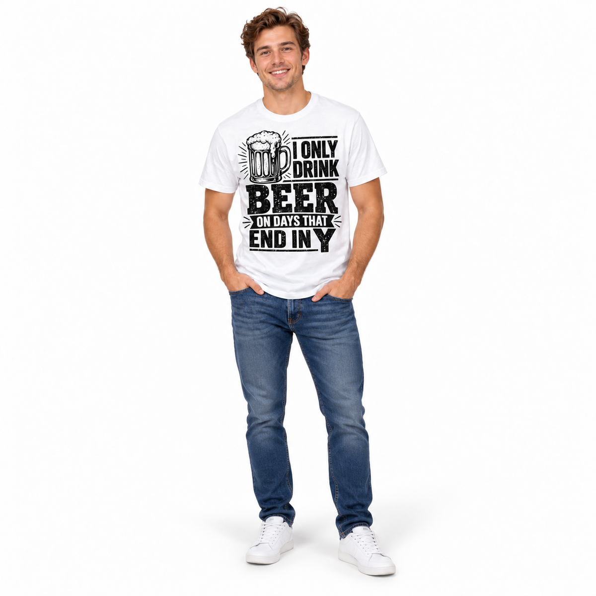I Only Drink Beer on Days That End in Y Funny Beer Men's T-Shirt