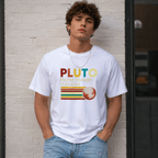 Men's Pluto Never Forget Graphic T-Shirt Funny Space Retro Planet Tee