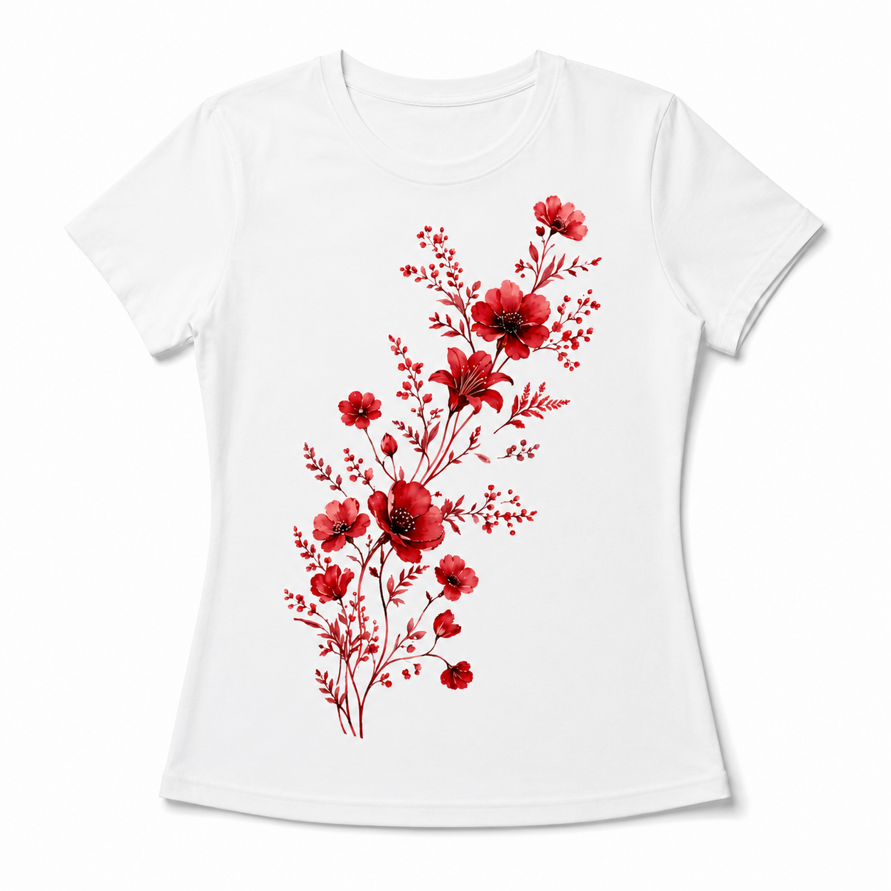 Women Floral Graphic T-Shirt Cute Flower Casual Crew Neck Short Sleeve Tee Top