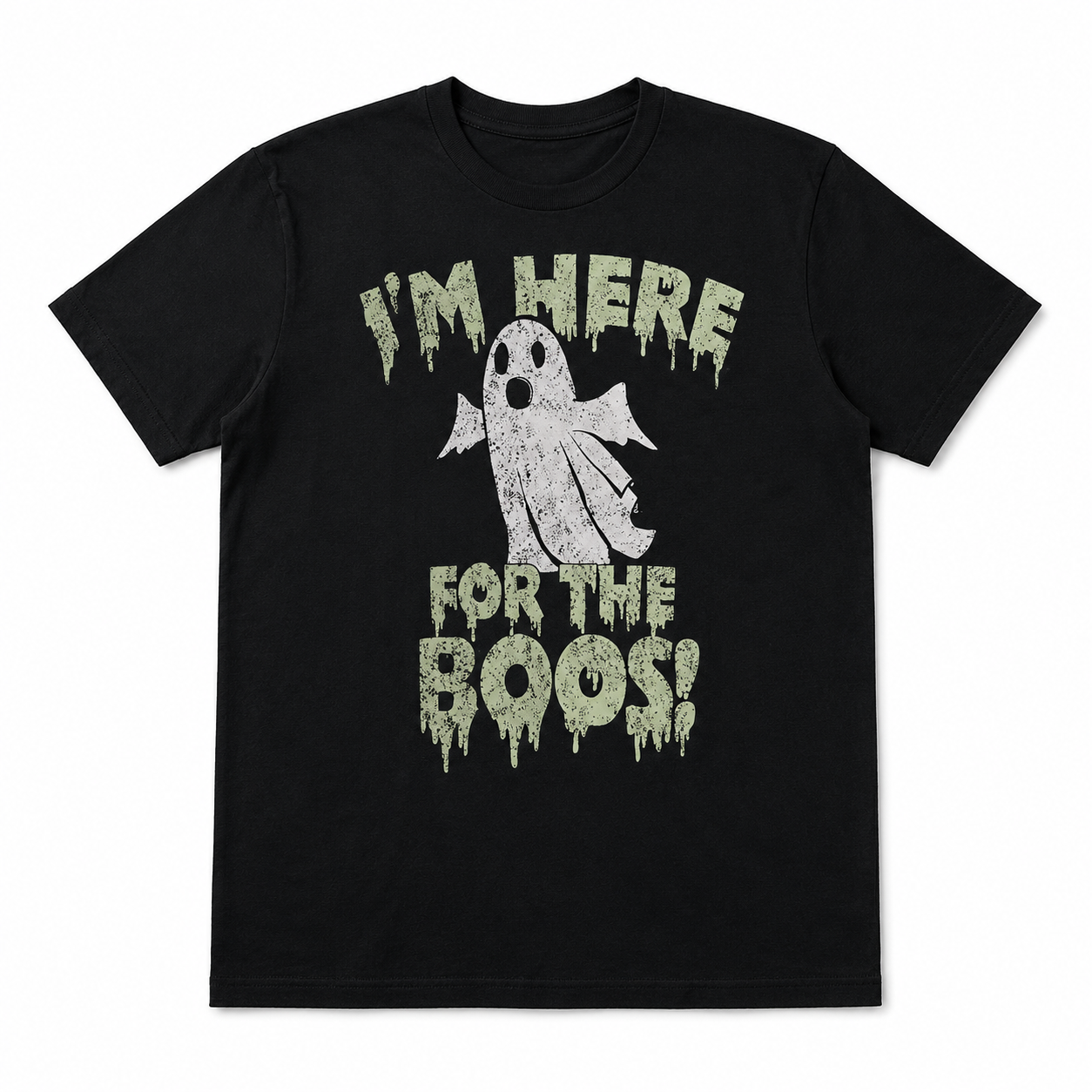 I'm Here for the Boos Funny Ghost Halloween Spooky Graphic Men's T-Shirt