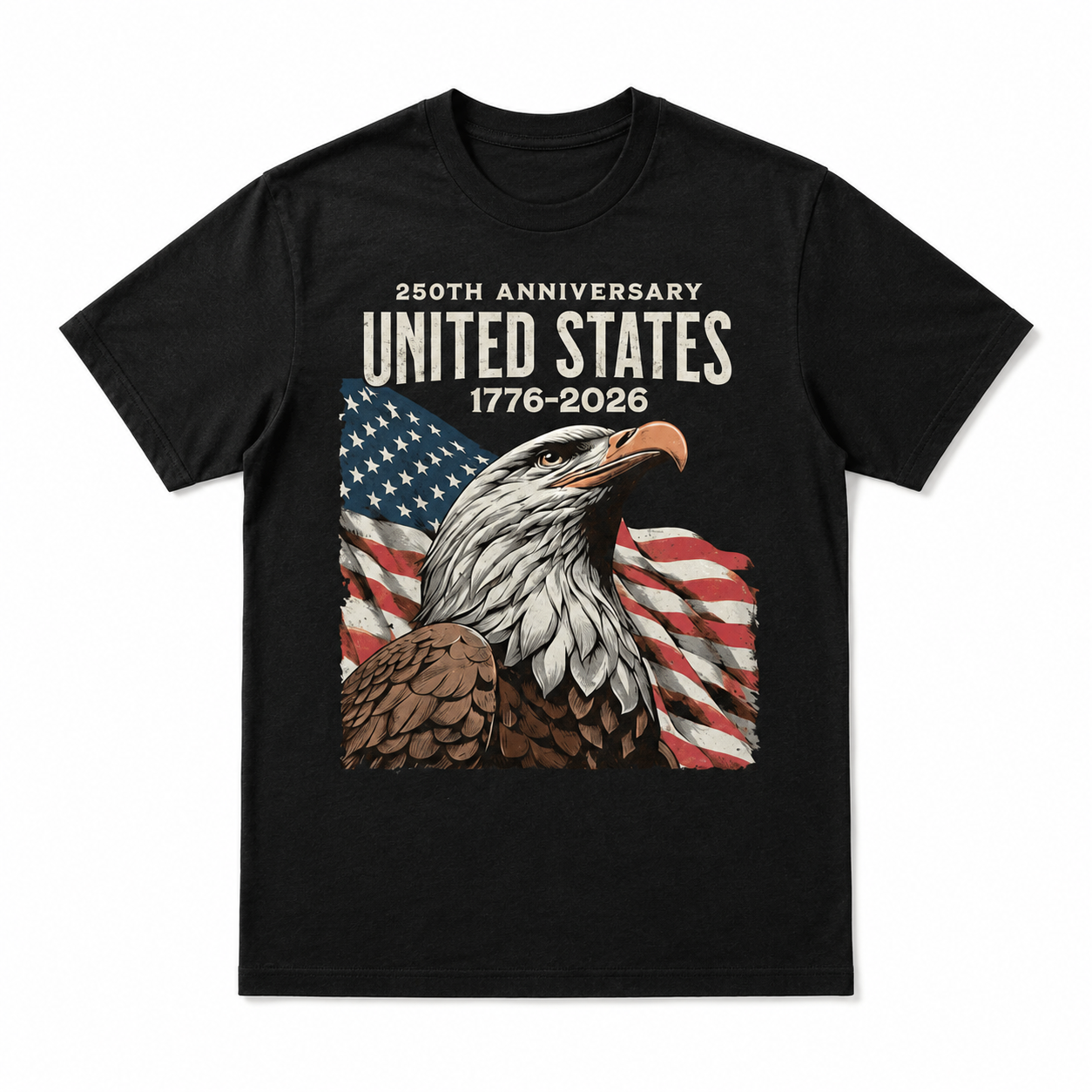 USA 250th Anniversary Flag Patriotic 4th of July Independence T-Shirt