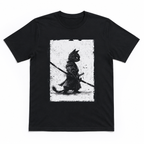 Vintage Ukiyo-e Samurai Cat Graphic T-Shirt Japanese Retro Art Tee