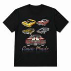 Classic Muscle Cars T-Shirt Vintage American Muscle Car Graphic Tee