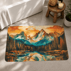 Mountain Sunset Door Mat Quick Dry Super Absorbent Non Slip Scenic Landscape