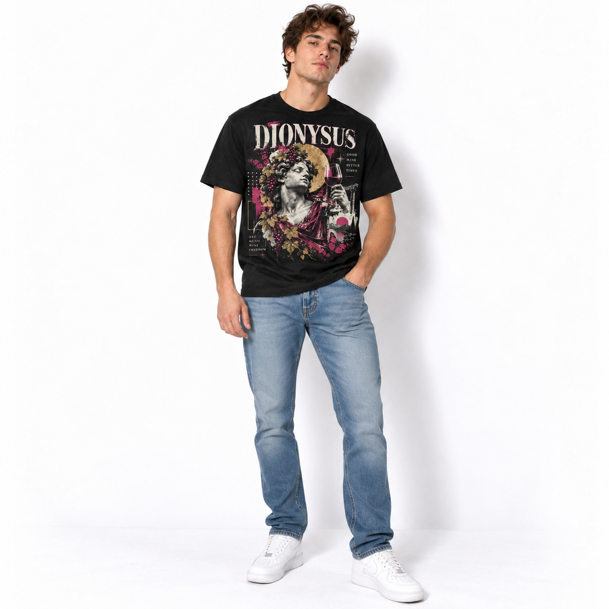 Dionysus Wine God Greek Mythology Art Men's Graphic T-Shirt