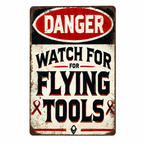 Retro Mechanic Tin Sign Sarcastic Adult Warning Humor Workshop Garage Wall Art