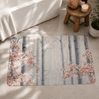 Cherry Blossom Floor Mat Quick Dry Super Absorbent Non Slip Sakura Decor