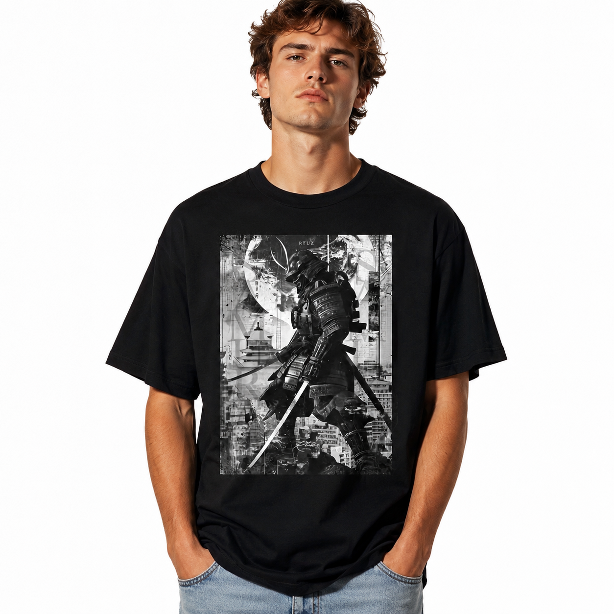 Vintage Samurai Graphic T-Shirt Urban Streetwear Japanese Warrior Tee
