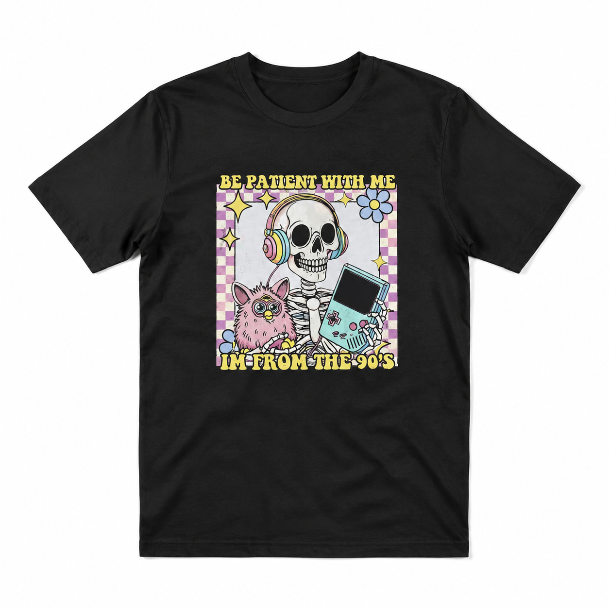 Be Patient With Me I'm From the 90s Funny Retro Skull Men's T-Shirt