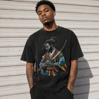 Samurai Warrior Katana Graphic T-Shirt Japanese Anime Style Tee