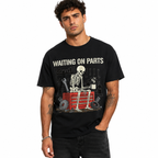 Funny Mechanic Skeleton T-Shirt | Waiting On Parts Graphic Tee