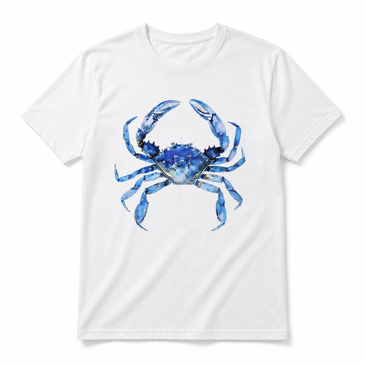 Blue Crab Coastal Graphic T-Shirt Ocean Seafood Beach Tee for Men