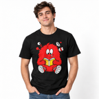 Cute Red Monster Reading Book Science Geek Men's Graphic T-Shirt