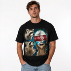 Funny Space Raccoon Soda Graphic T-Shirt Men’s Cosmic Animal Tee