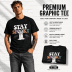 Stay Spooky Cute Ghost Halloween Bats Retro Funny Graphic Men's T-Shirt