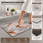 Koi Fish Bath Rug Quick Dry Super Absorbent Non Slip Asian Inspired Decor