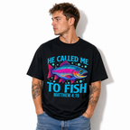 He Called Me to Fish Matthew 4:19 Christian Fishing Graphic T Shirt