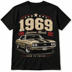 1969 American Muscle Classic Car Vintage Men's Graphic T-Shirt