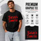 Satan's Favorite Gothic Dark Humor Occult Halloween Graphic Men's T-Shirt