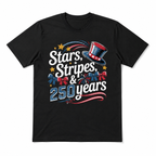 USA 250 Years Semiquincentennial Top Hat Stars Patriotic Men's T-Shirt