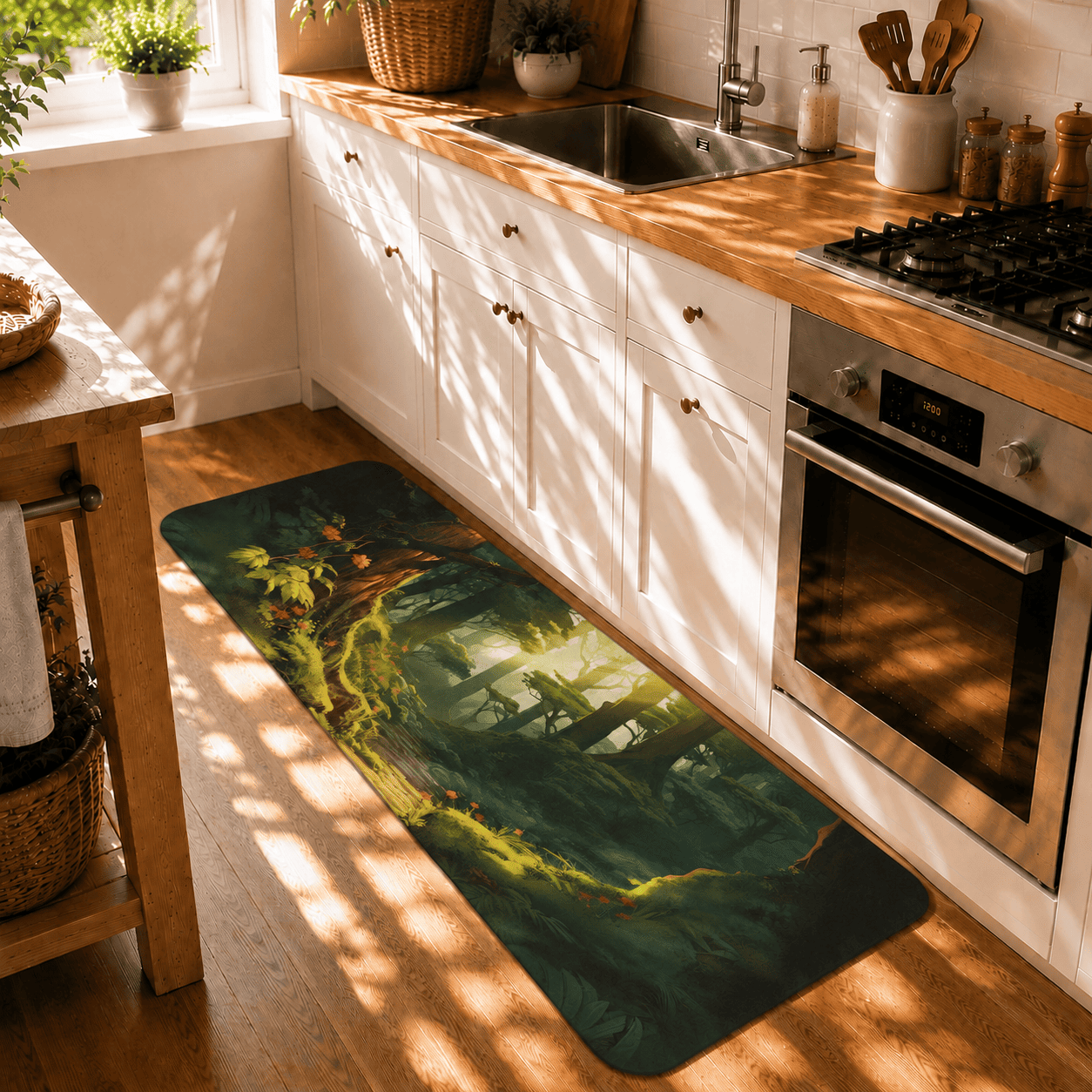 Mystic Forest Floor Mat Quick Dry Super Absorbent Non Slip Nature Decor
