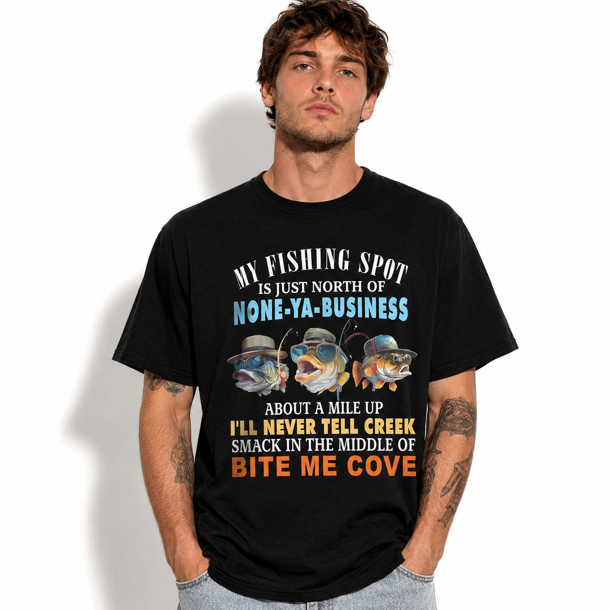 My Fishing Spot Funny Bass Fishing Humor Men's Graphic T-Shirt