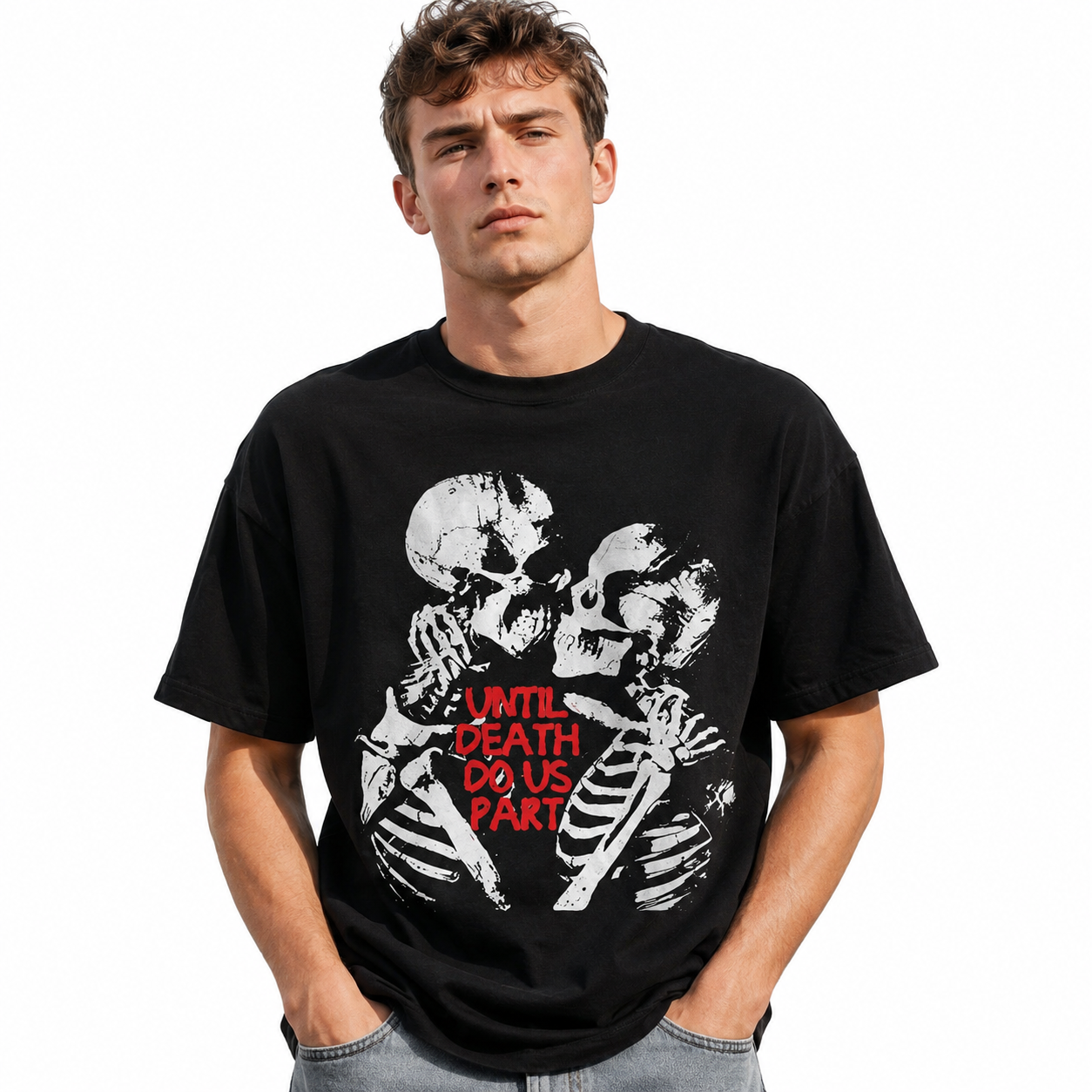 Until Death Do Us Part Skeleton Couple Gothic Love Men's T-Shirt