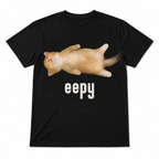 Funny Eepy Sleeping Cat Graphic T-Shirt Cute Meme Tee for Men