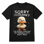 Funny Cranky Duck Graphic T-Shirt Vintage Humor Tee for Men