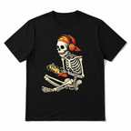 Skeleton Gamer Halloween Gaming Headphones Controller Graphic Men's T-Shirt