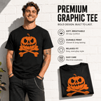 Halloween Pumpkin Skull Crossbones Jack O Lantern Spooky Graphic Men's T-Shirt