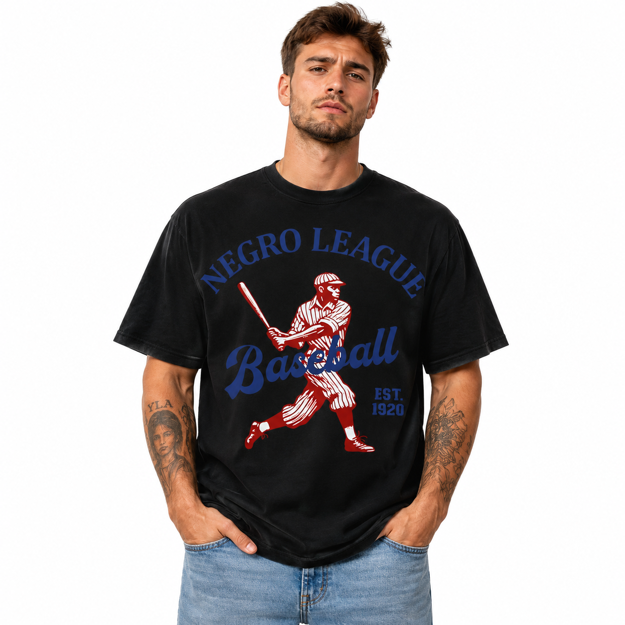 Vintage Black Baseball History Graphic T-Shirt Men’s Retro Sports Tee