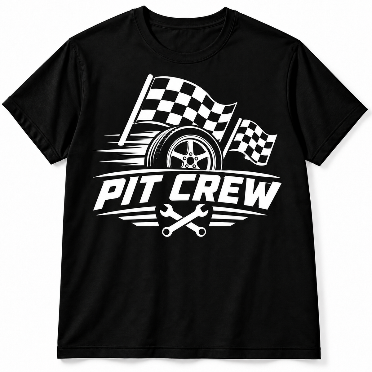 Pit Crew Racing Checkered Flags Motorsport Men's Graphic T-Shirt