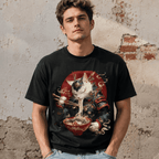 Japanese Ramen Cat Ninja Samurai Graphic T-Shirt Ukiyo-e Anime Tee