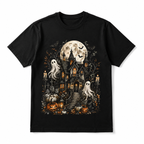 Haunted House Ghost Pumpkin Spooky Halloween Gothic Graphic Men's T-Shirt