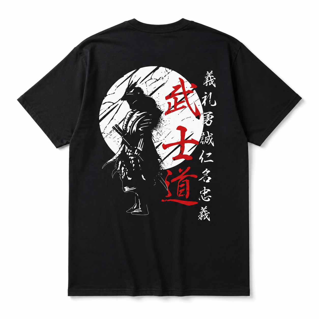 Samurai Graphic Print T Shirt Japanese Warrior Emo Grunge Streetwear Tee