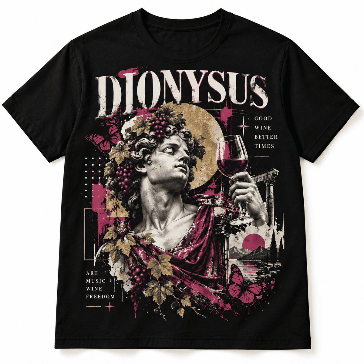 Dionysus Wine God Greek Mythology Art Men's Graphic T-Shirt