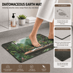 Green Rainforest Kitchen Mat Quick Dry Super Absorbent Non Slip Anime Lofi Decor