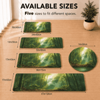 Bamboo Forest Kitchen Mat Quick Dry Super Absorbent Non Slip Sunlit Anime Scene