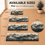 Low Poly Mountain Floor Mat for Entryway Quick Dry Non Slip Super Absorbent